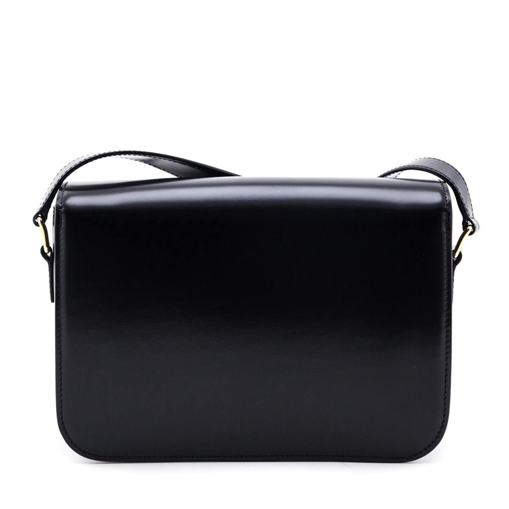 Celine Black Shiny Calfskin Medium Triomphe Bag
