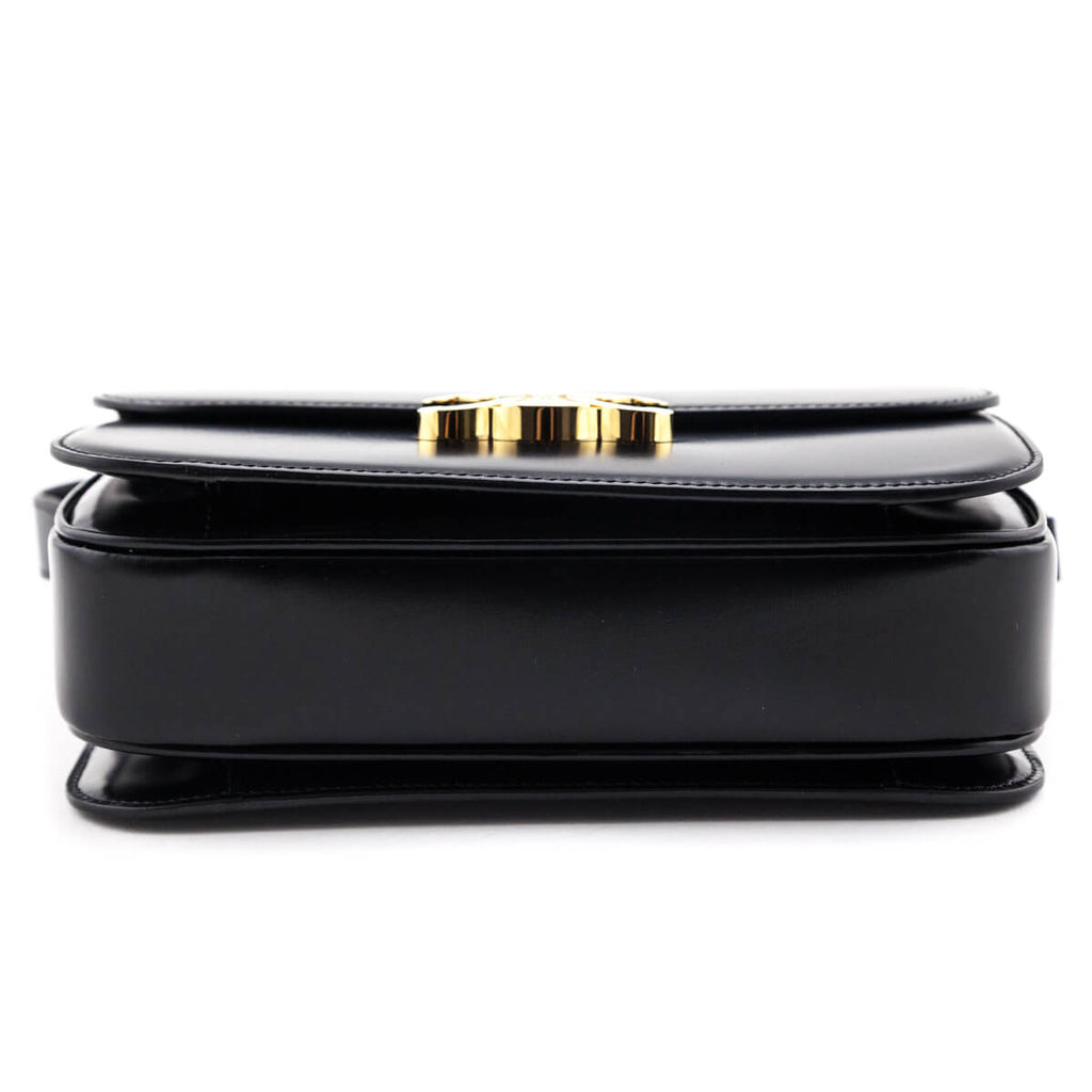 Celine Black Shiny Calfskin Medium Triomphe Bag