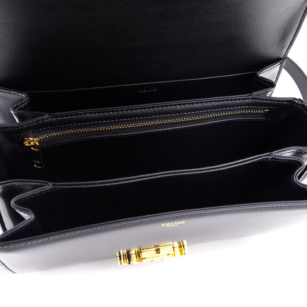 Celine Black Shiny Calfskin Medium Triomphe Bag