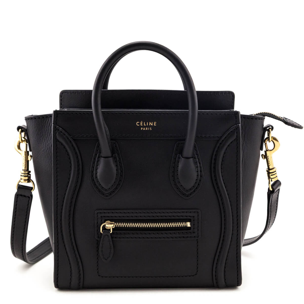 Celine Black Smooth Calfskin Luggage Nano