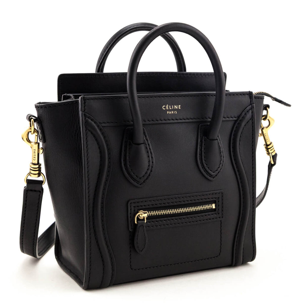 Celine Black Smooth Calfskin Luggage Nano