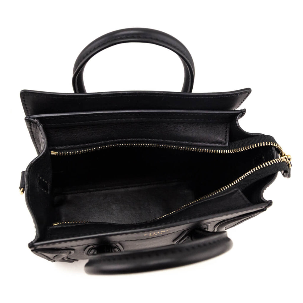 Celine Black Smooth Calfskin Luggage Nano