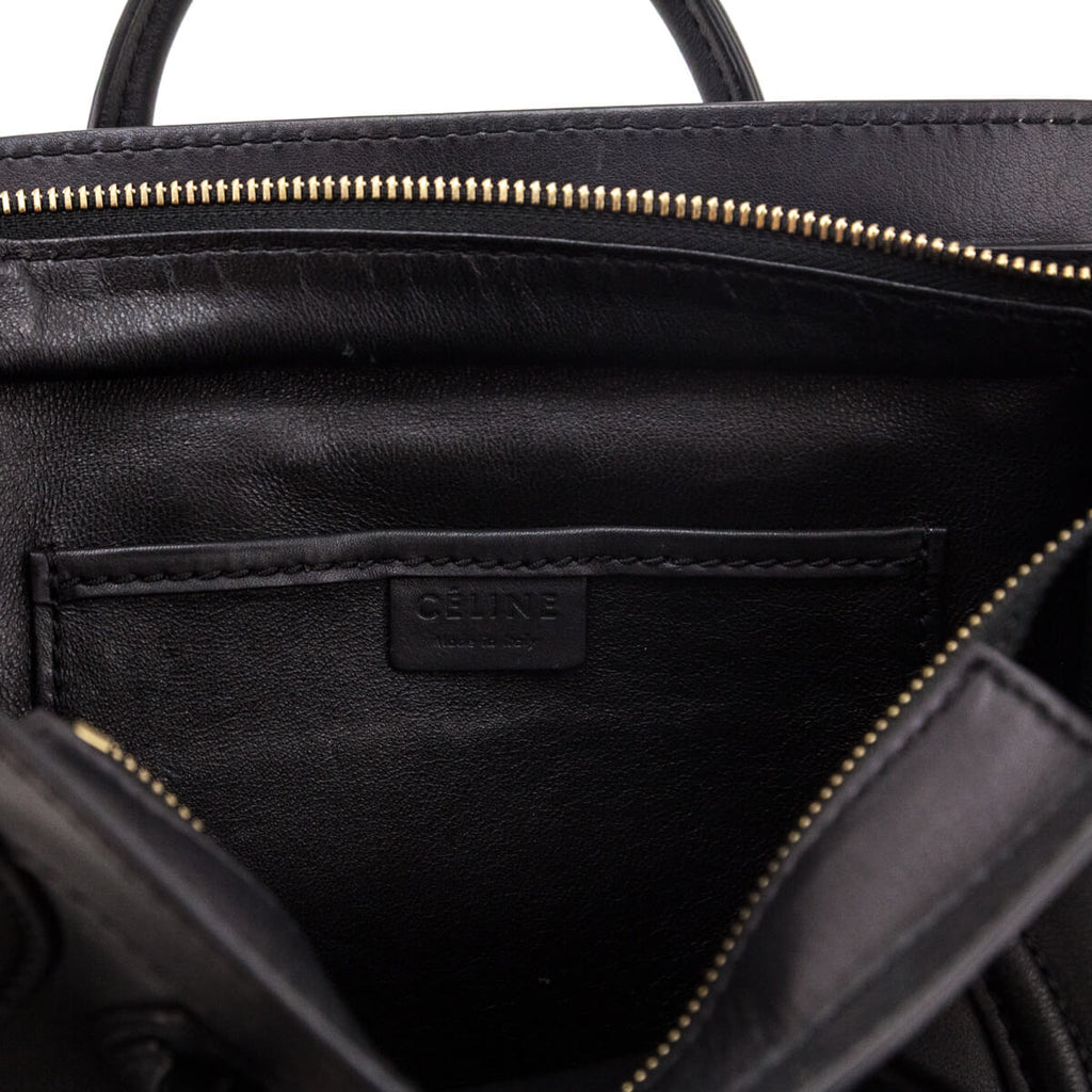 Celine Black Smooth Calfskin Luggage Nano