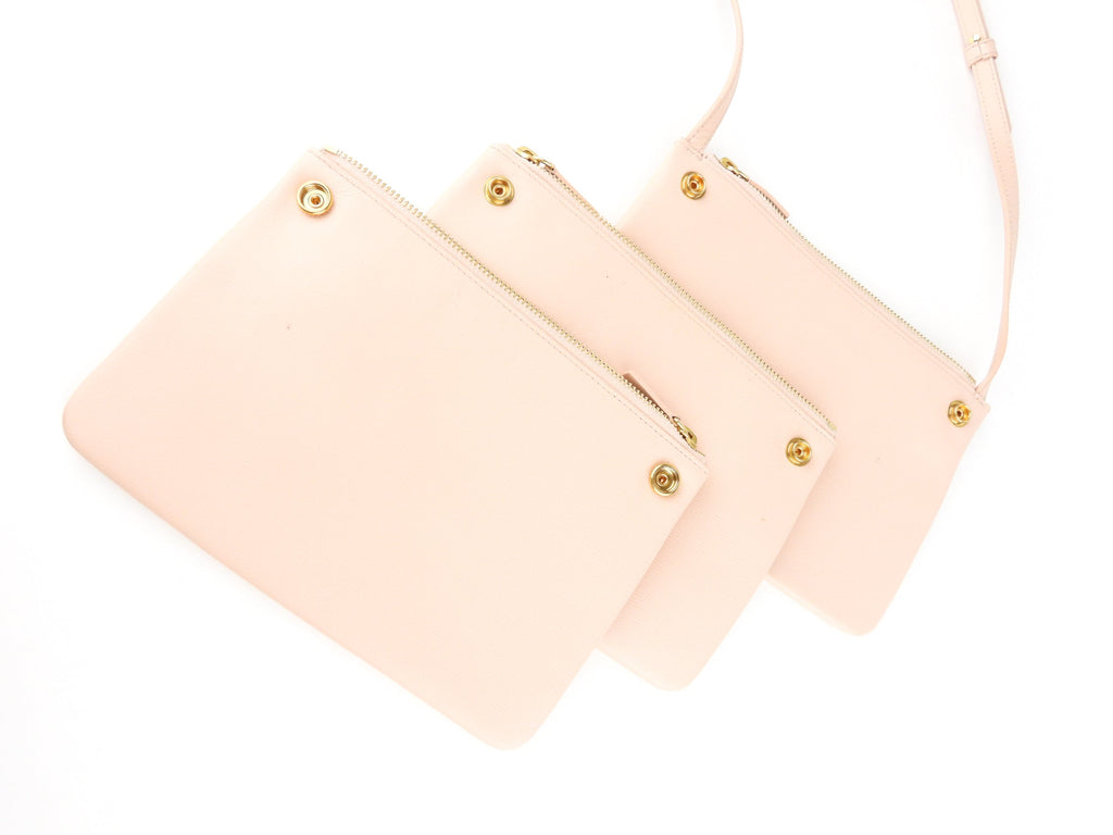 Celine Blush Pink Leather Trio Shoulder Bag