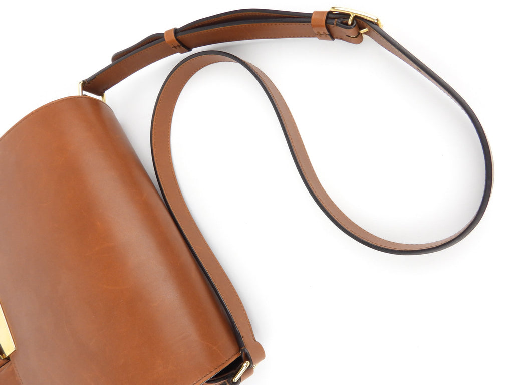 Celine Brown Smooth Leather Medium Trotteur Crossbody Shoulder Bag