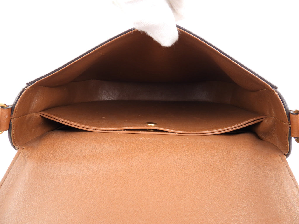 Celine Brown Smooth Leather Medium Trotteur Crossbody Shoulder Bag