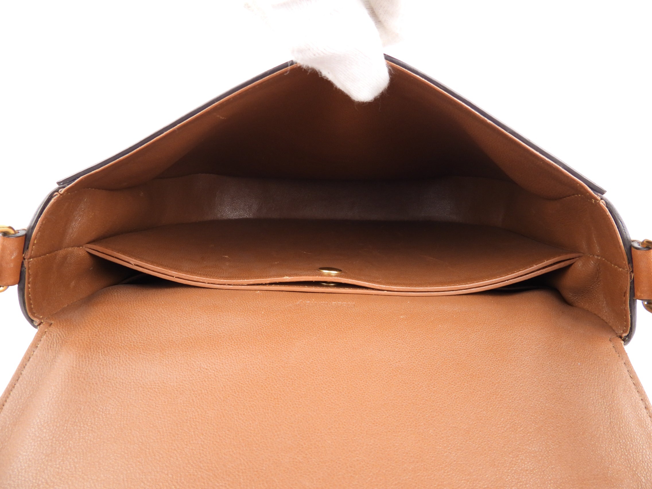 Celine Brown Smooth Leather Medium Trotteur Crossbody Shoulder Bag