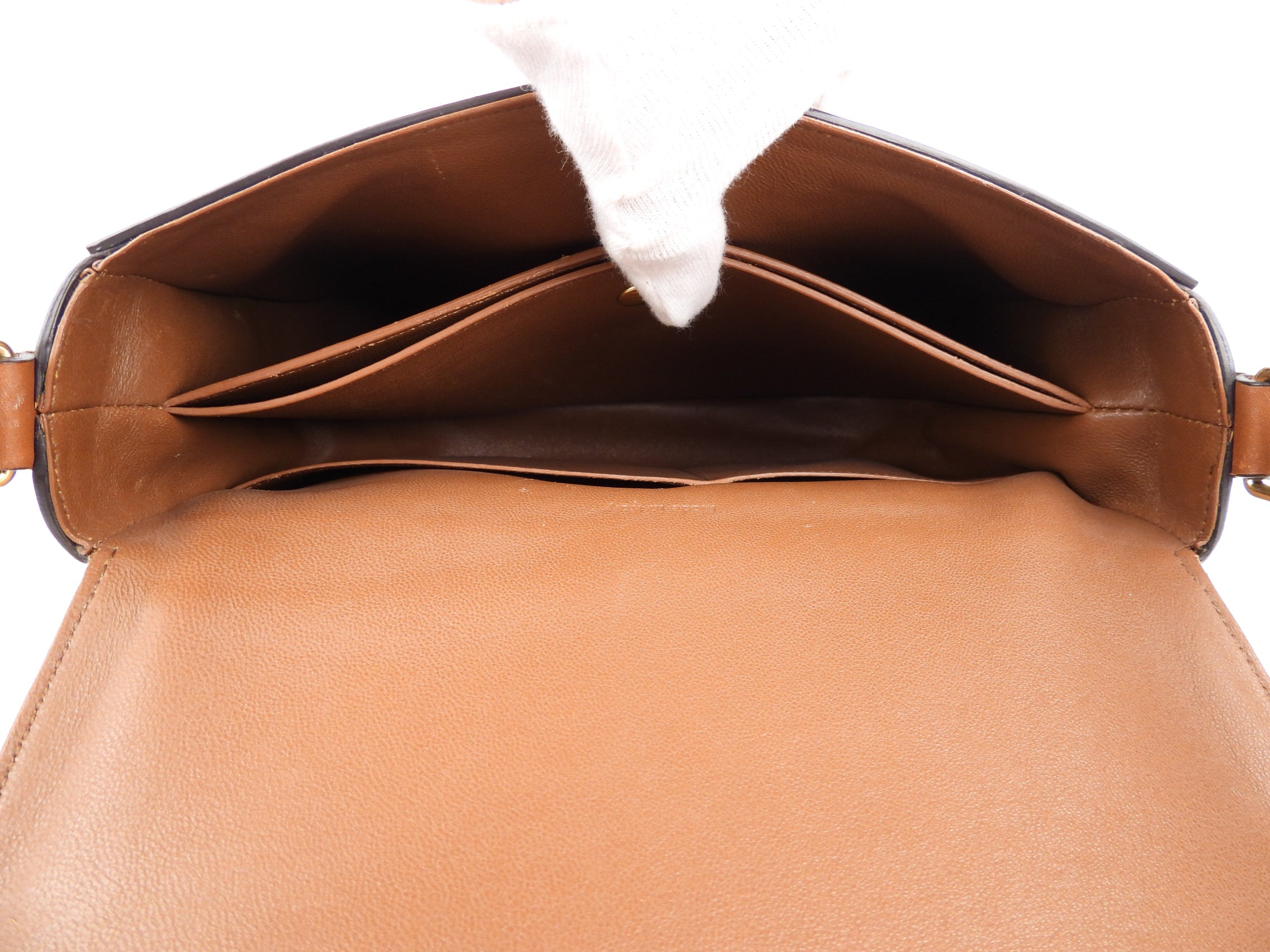 Celine Brown Smooth Leather Medium Trotteur Crossbody Shoulder Bag
