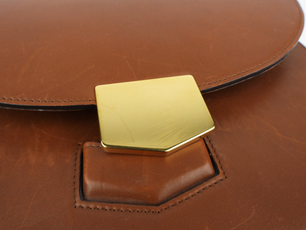 Celine Brown Smooth Leather Medium Trotteur Crossbody Shoulder Bag