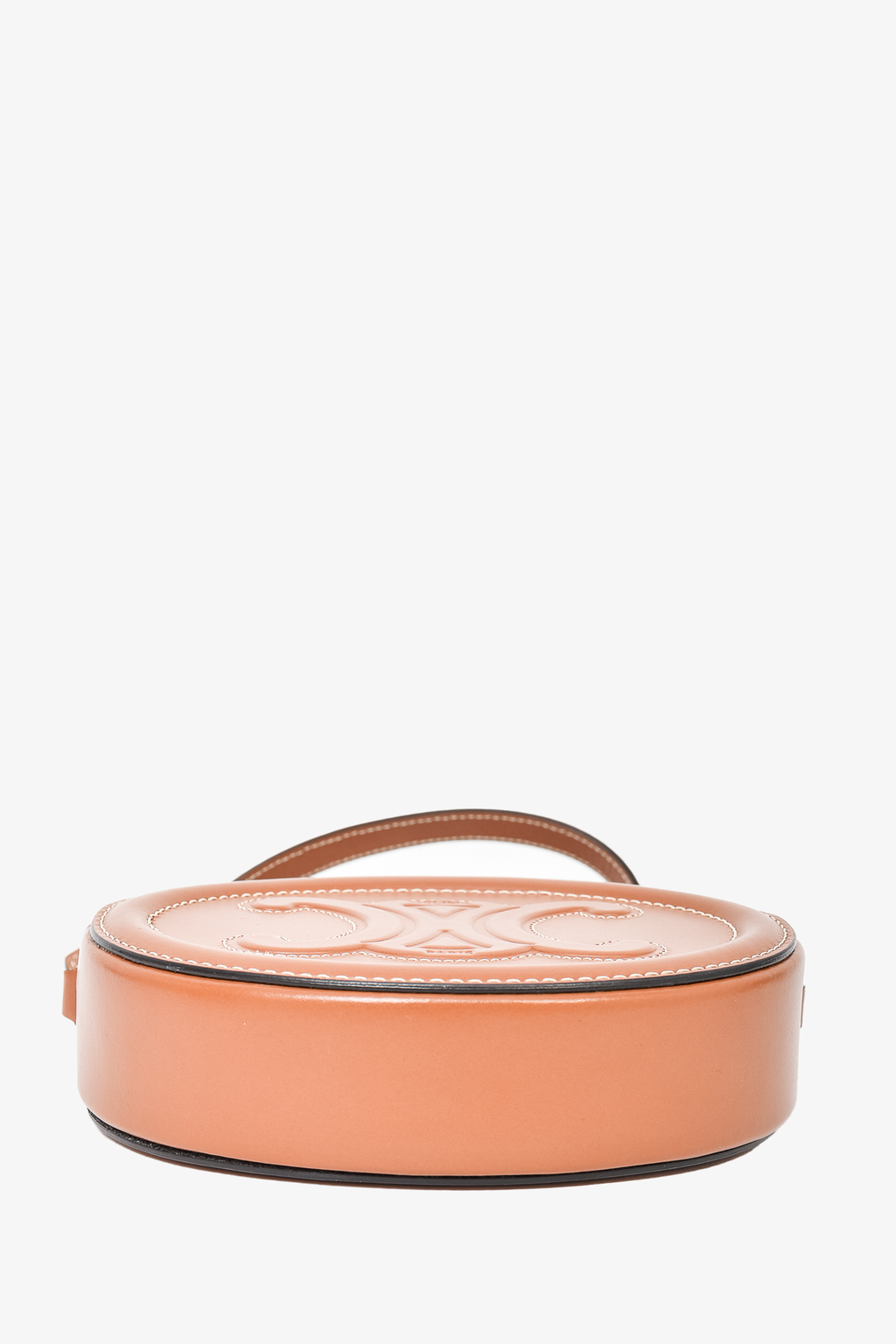 Celine Brown Triomphe Oval Crossbody Bag