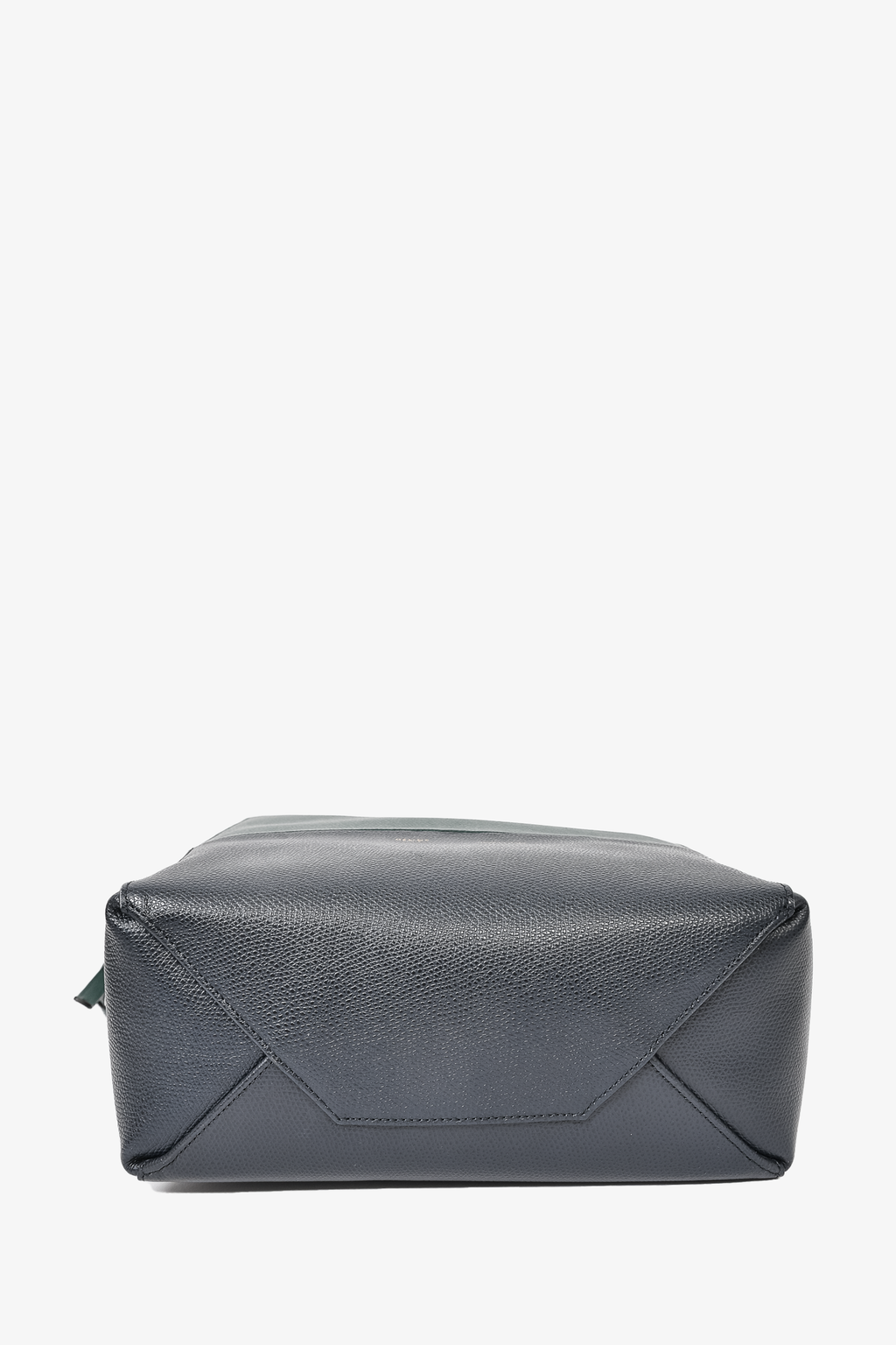 Celine Forest Green/Black Leather Cabas Vertical Tote Bag with Strap