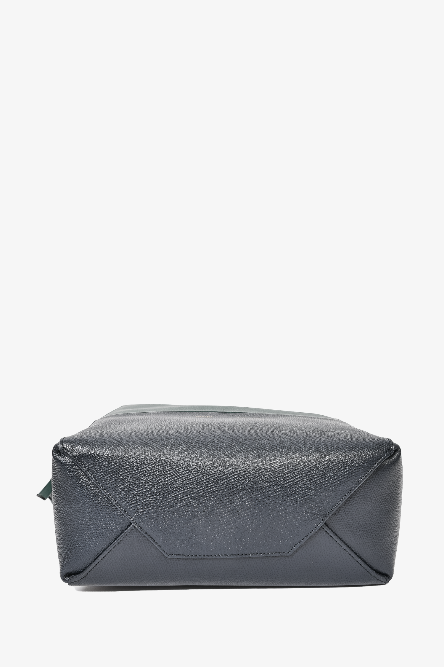 Celine Forest Green/Black Leather Cabas Vertical Tote Bag with Strap