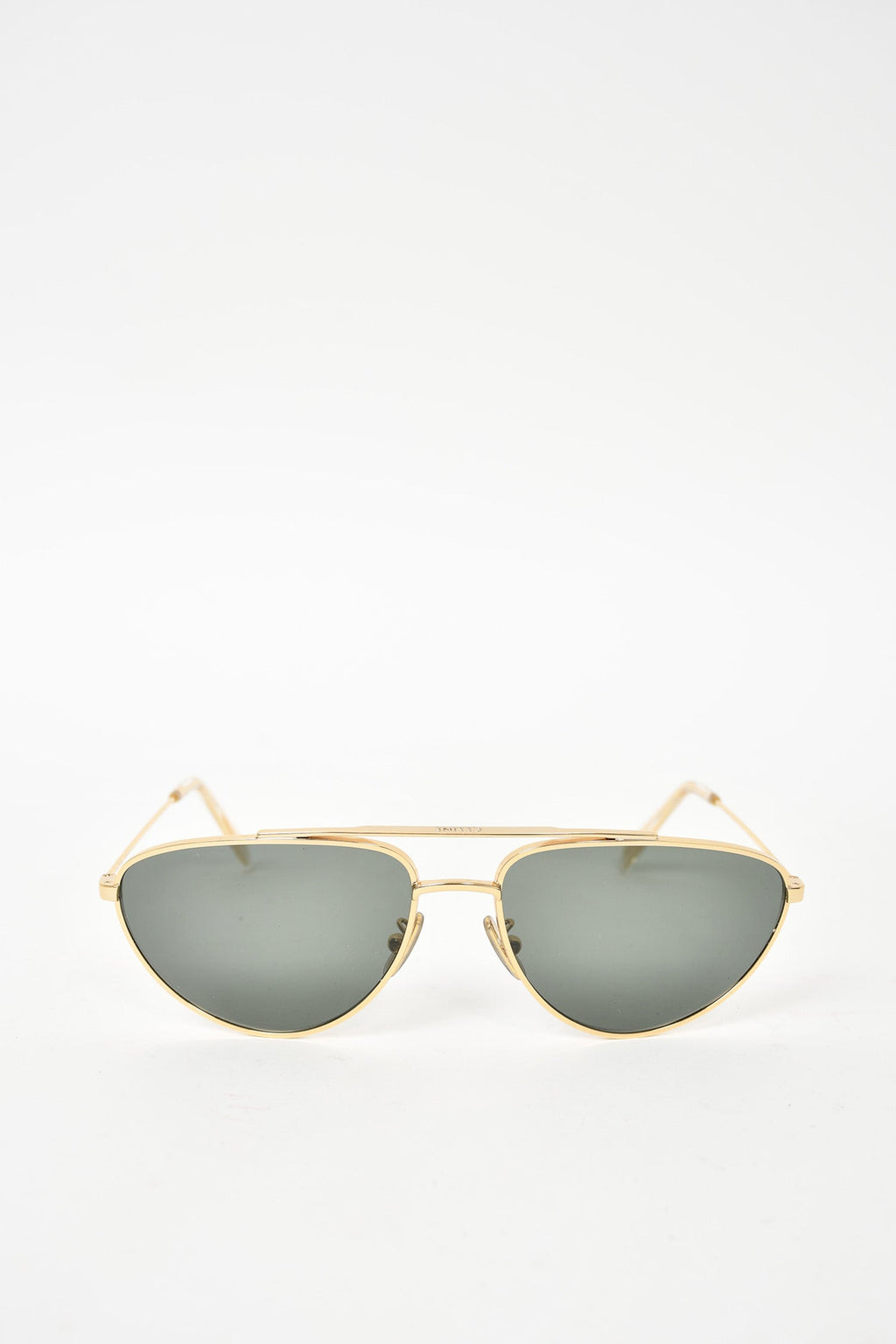 Celine Gold Thin Metal Frame Oval Sunglasses