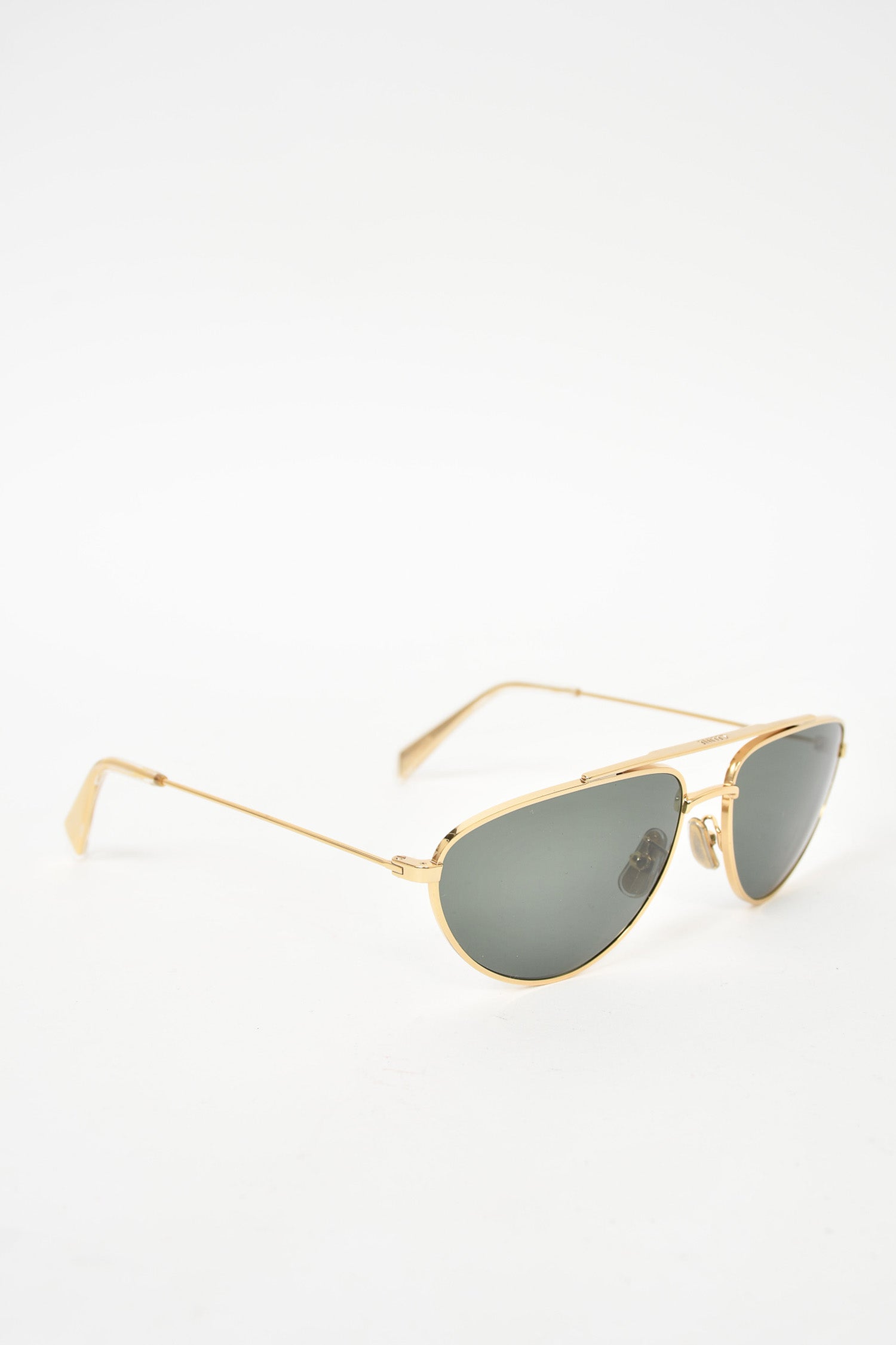 Celine Gold Thin Metal Frame Oval Sunglasses
