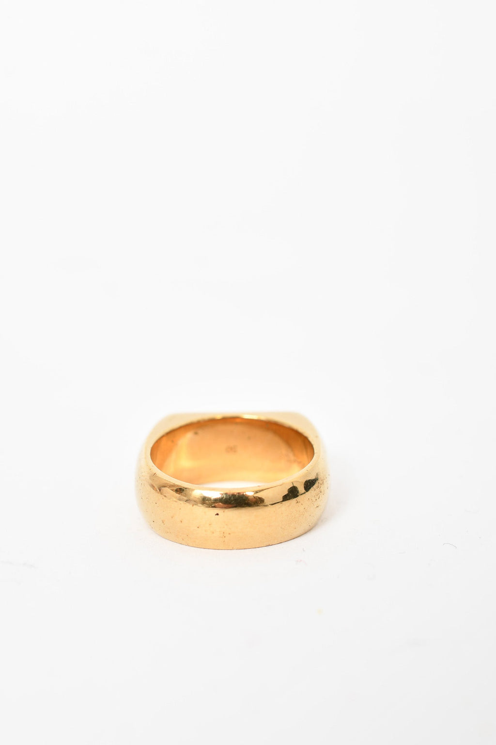 Celine Gold Toned Brass 'Chaîne Triomphe Large Diamanté' Ring Size 50