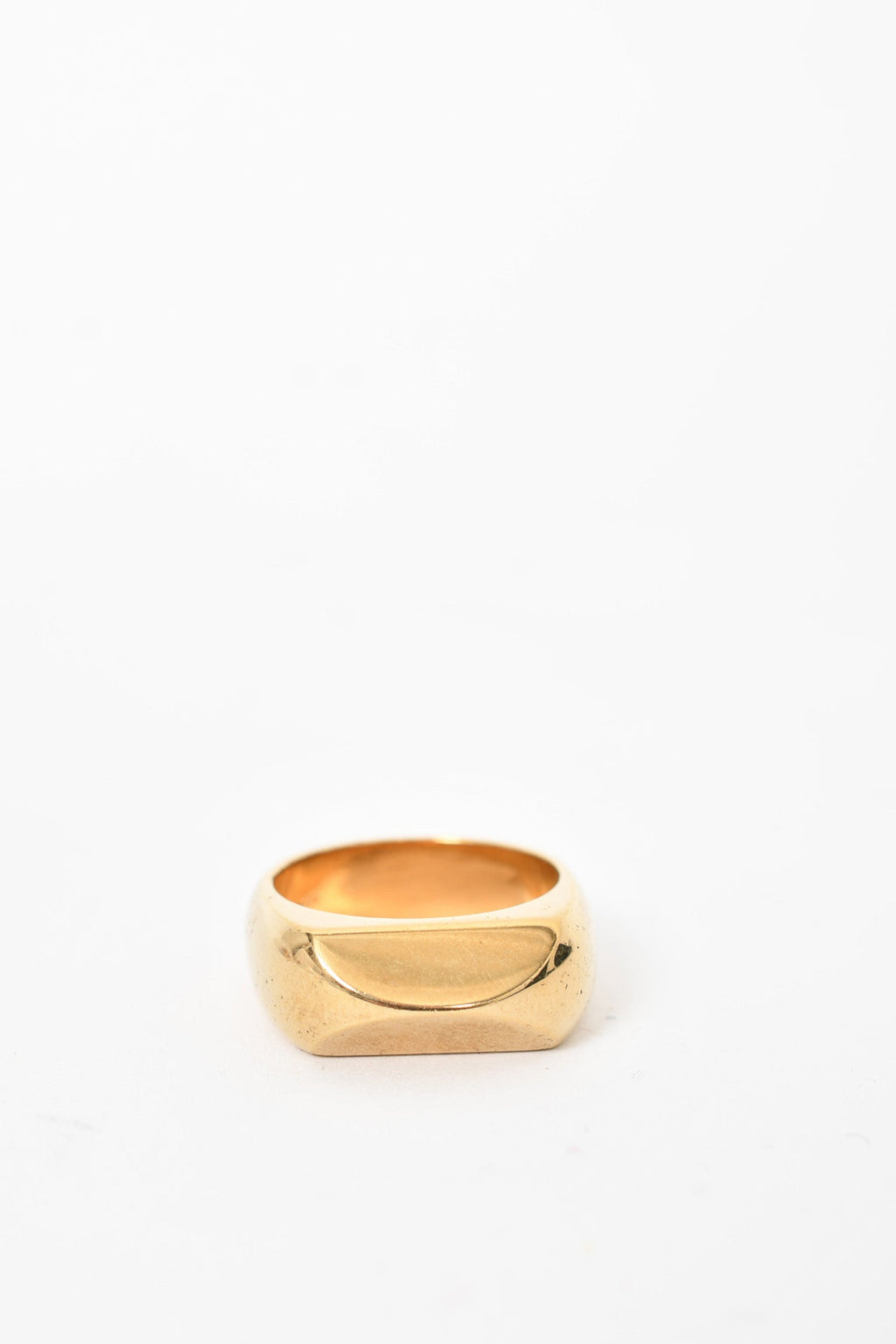 Celine Gold Toned Brass 'Chaîne Triomphe Large Diamanté' Ring Size 50