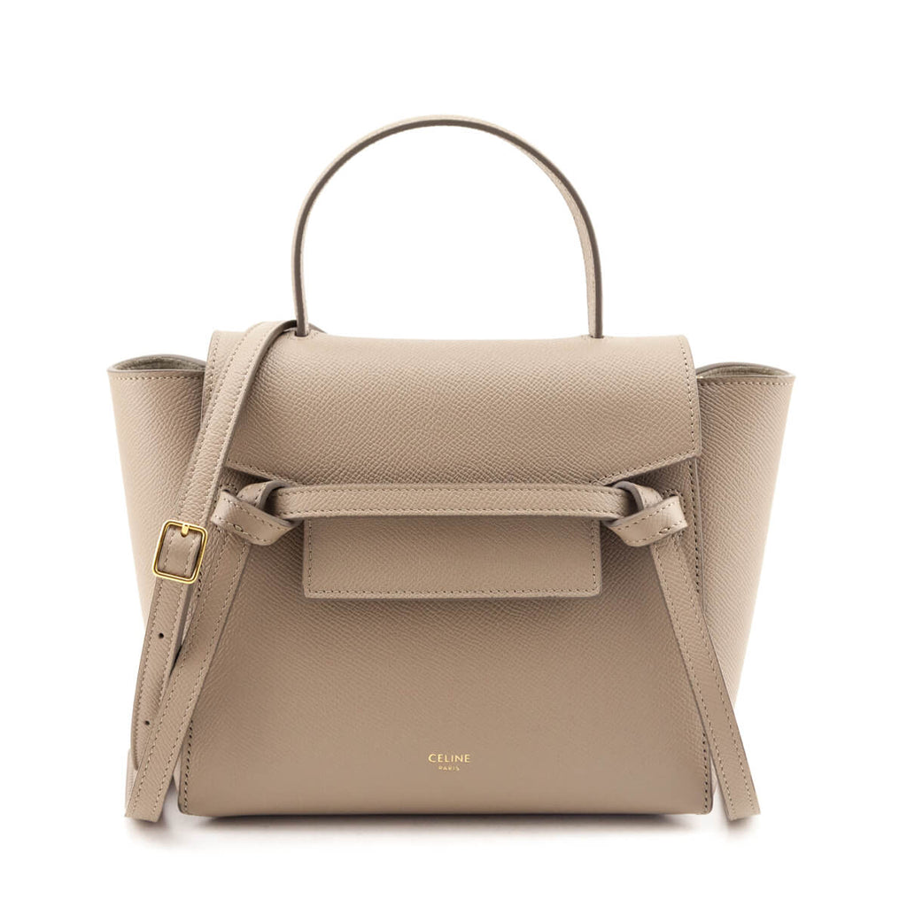 Celine Light Taupe Grained Calfskin Nano Belt Bag