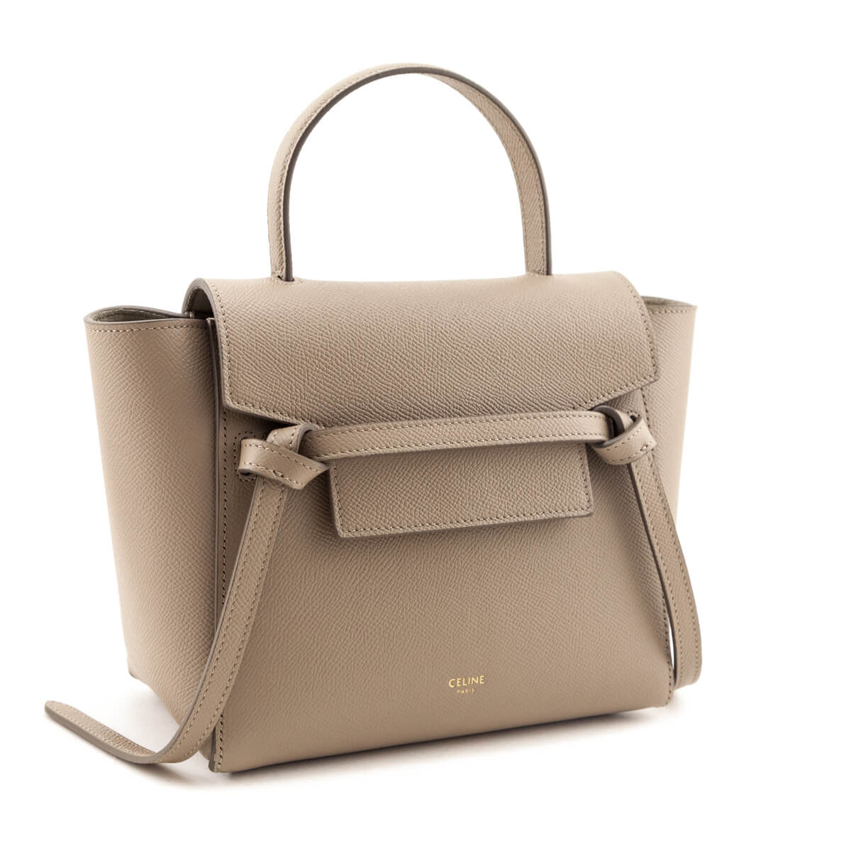 Celine Light Taupe Grained Calfskin Nano Belt Bag