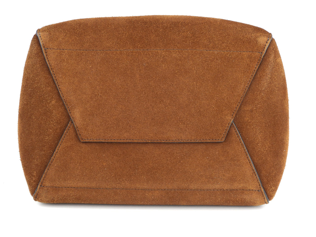 Celine Brown Suede Leather Large Sangle Seau Shoulder Bucket Bag