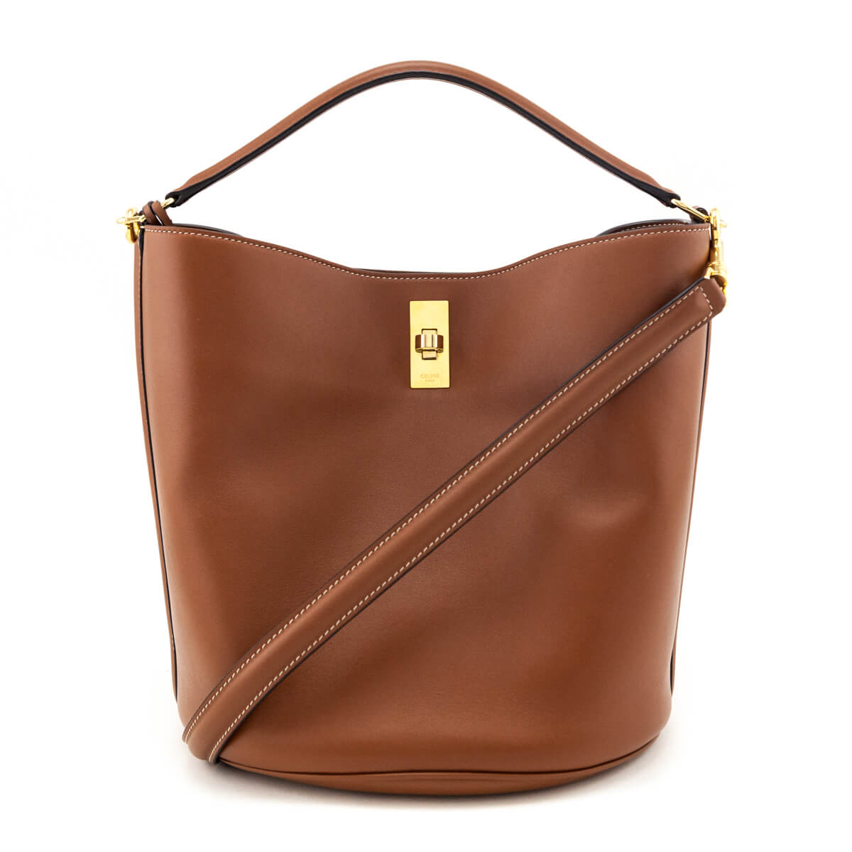 Celine Tan Smooth Calfskin Bucket 16 Bag