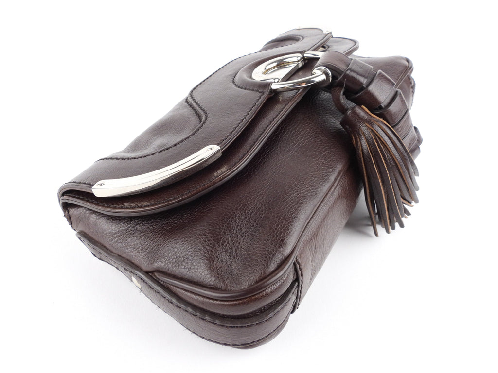 Celine Vintage Brown Leather Daydream Chain Bag