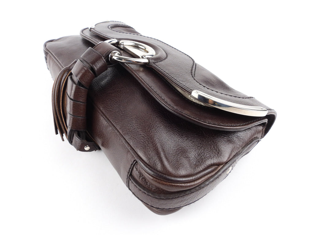 Celine Vintage Brown Leather Daydream Chain Bag