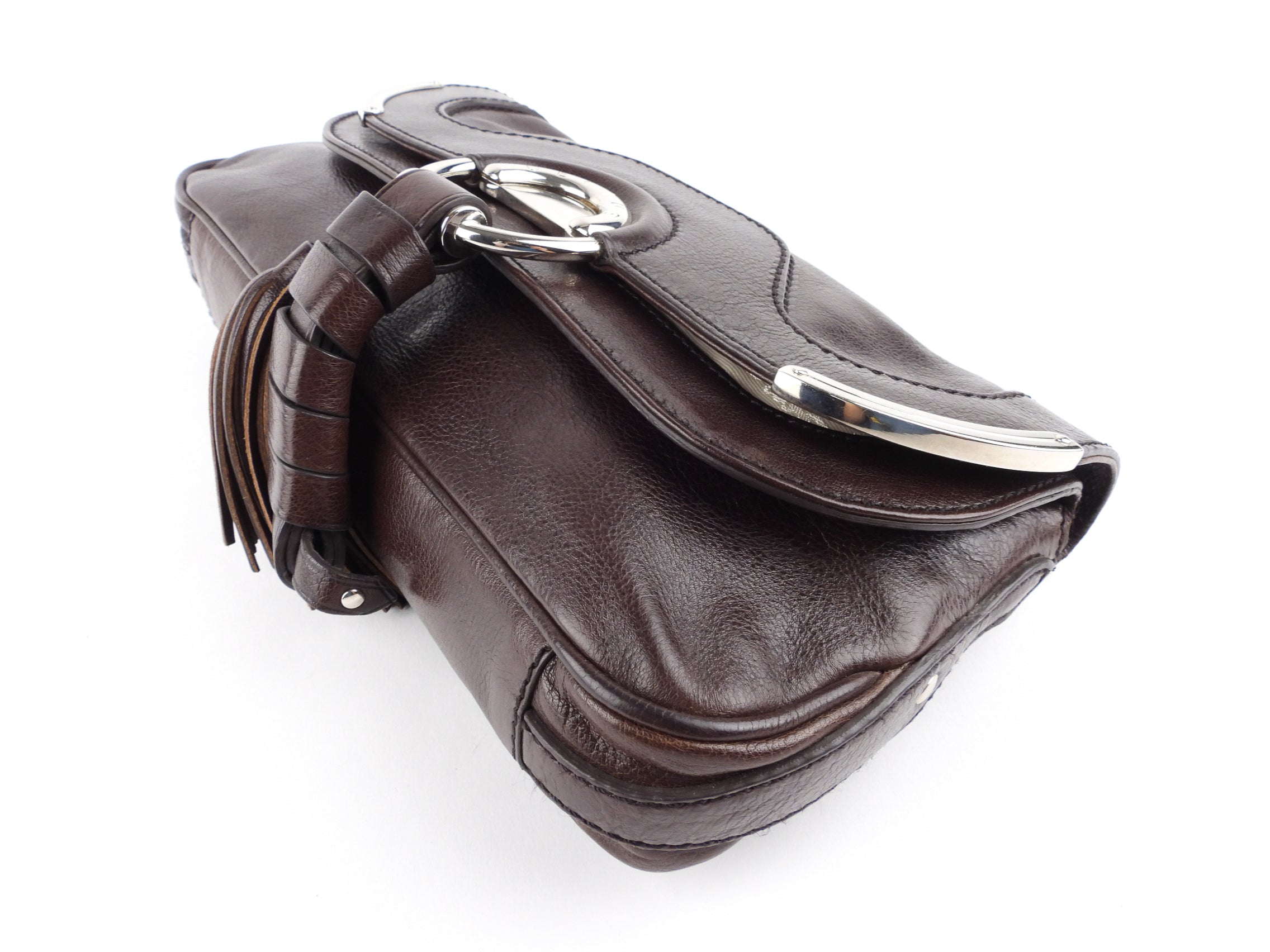 Celine Vintage Brown Leather Daydream Chain Bag