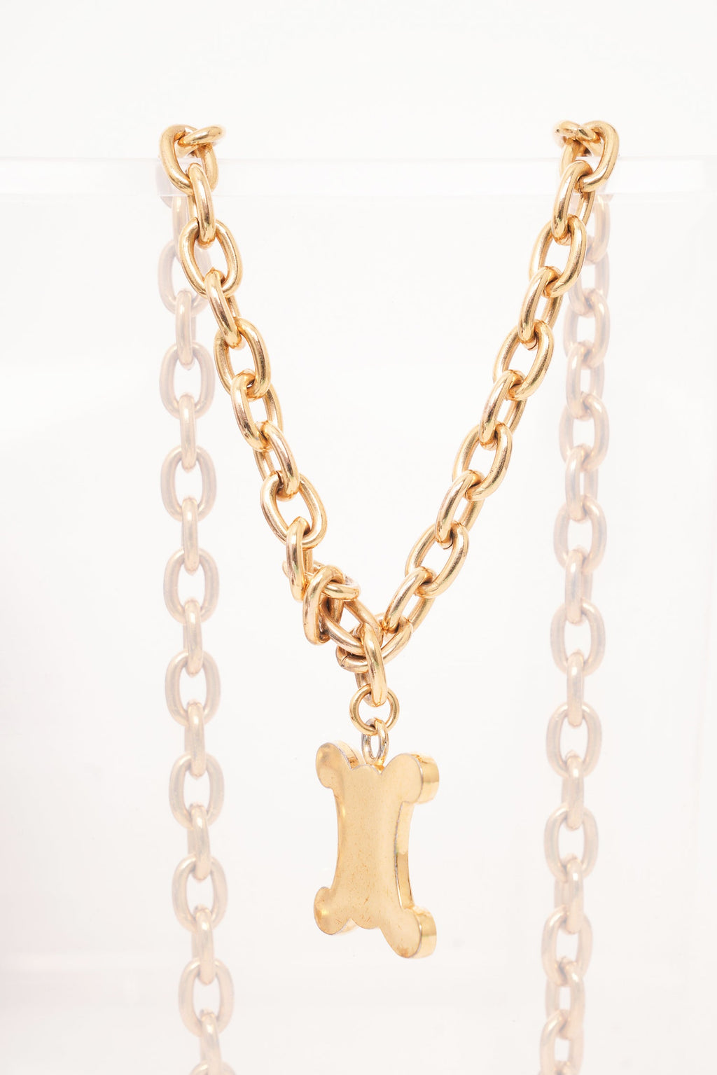 Celine Vintage Gold Triomphe Chain Necklace