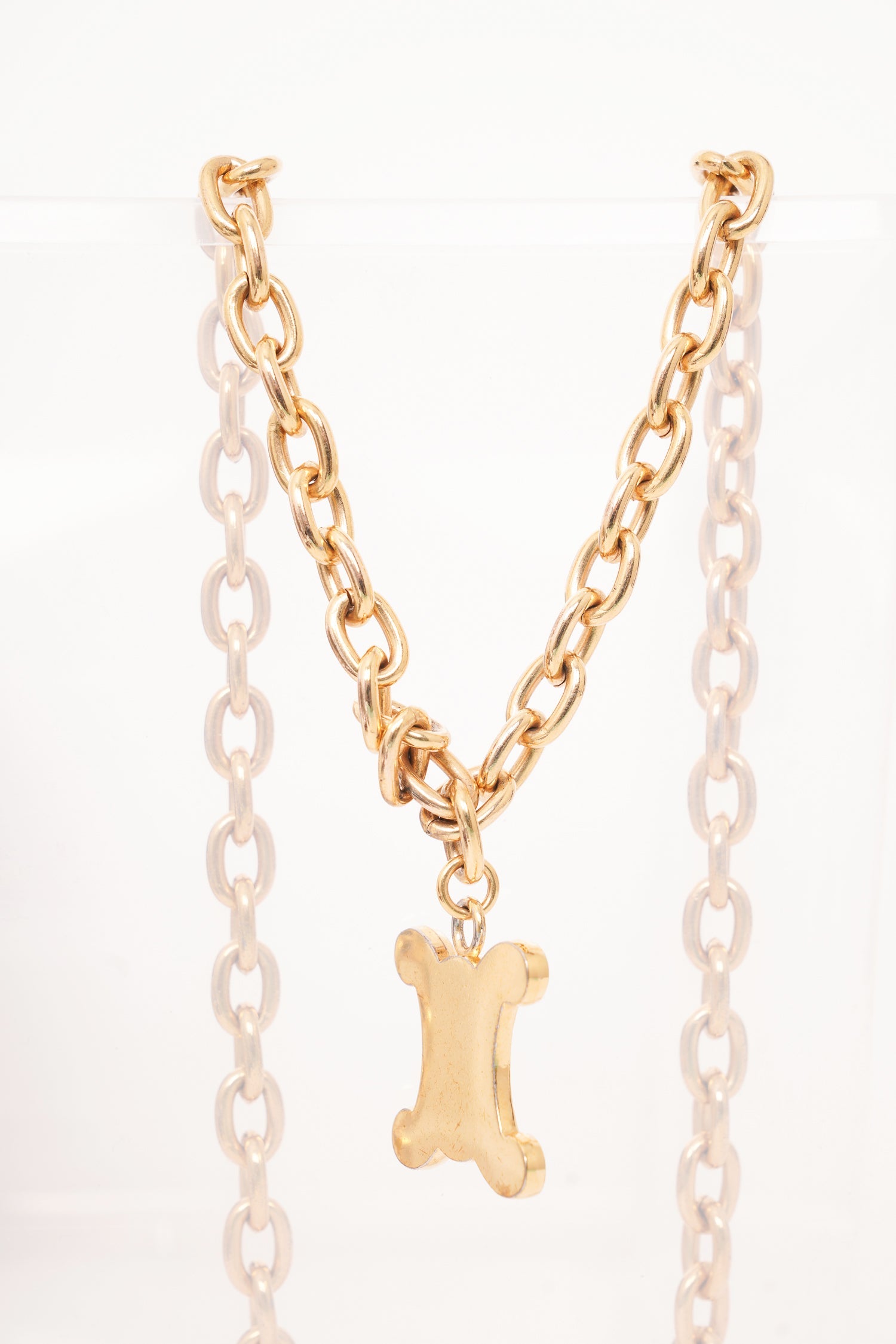 Celine Vintage Gold Triomphe Chain Necklace
