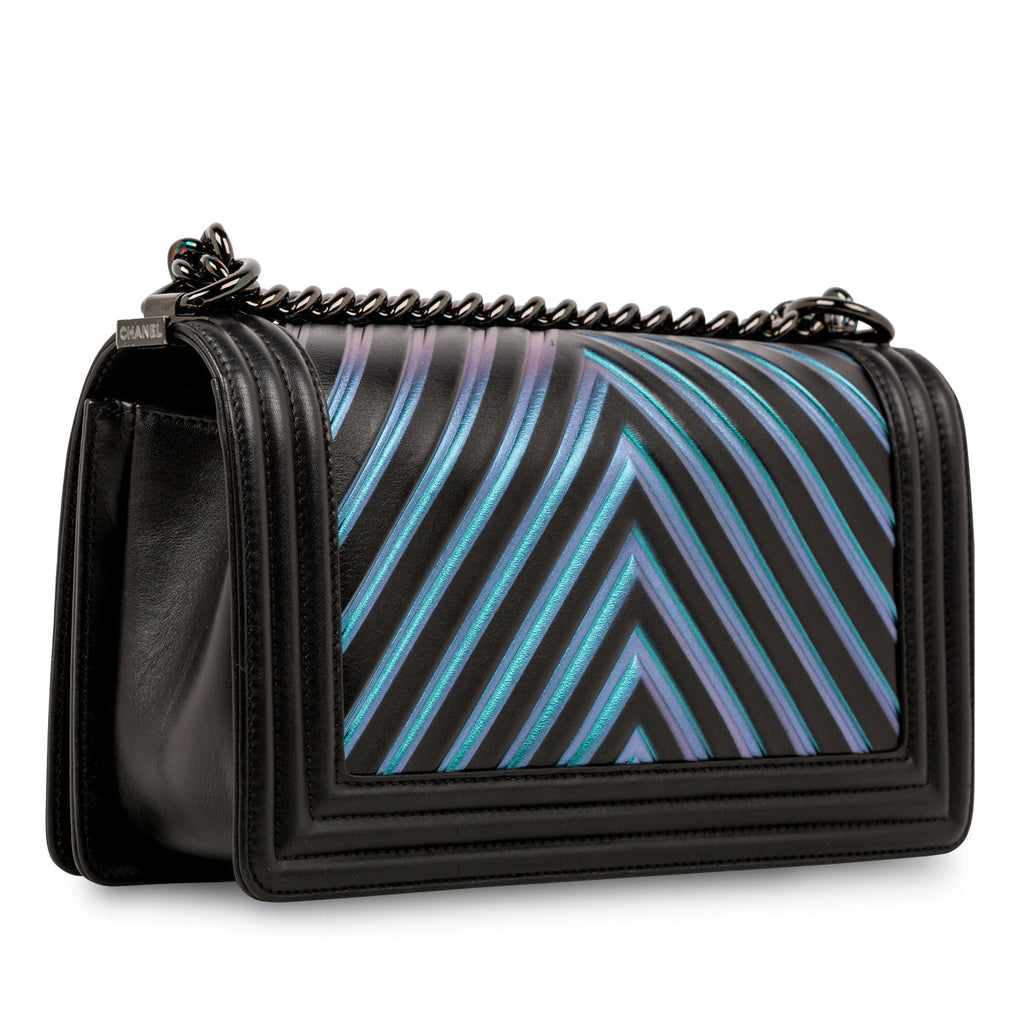 Chanel Iridescent Chevron Boy Bag - Medium