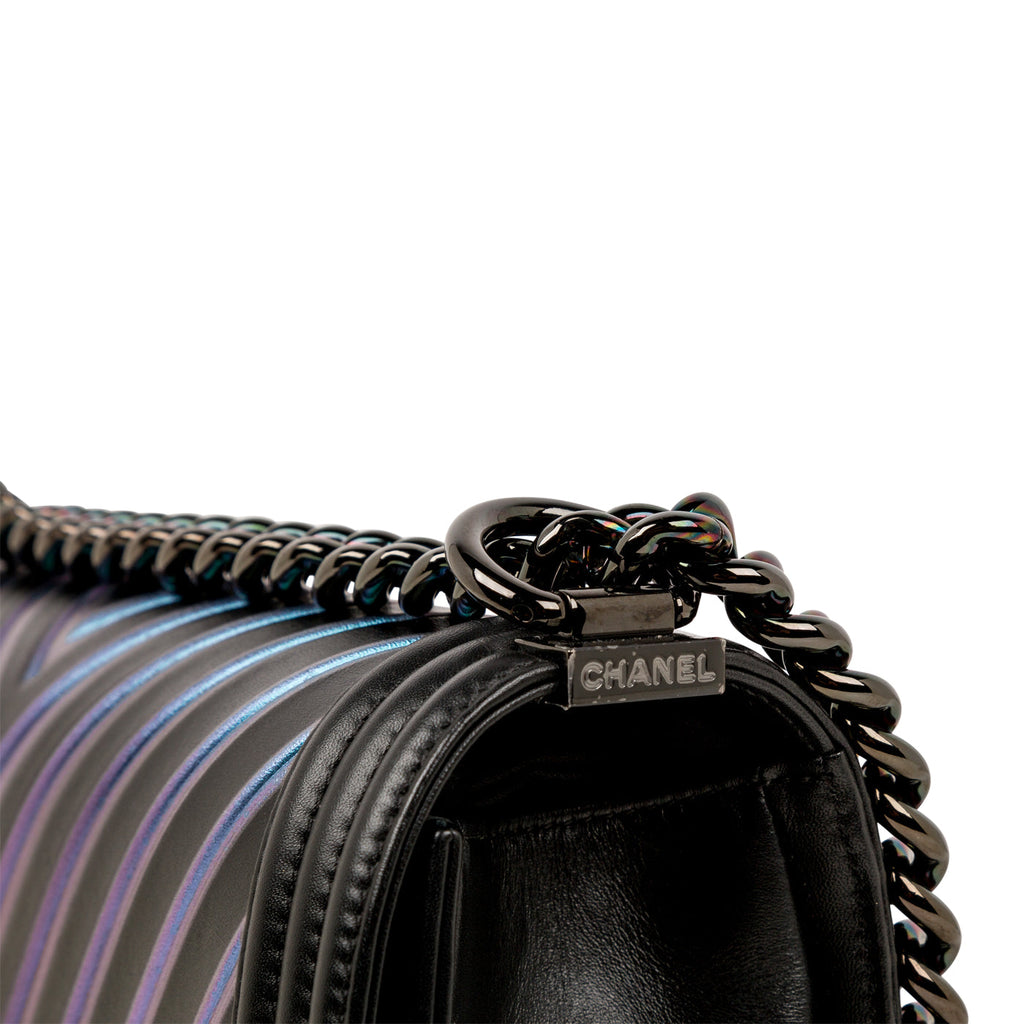 Chanel Iridescent Chevron Boy Bag - Medium