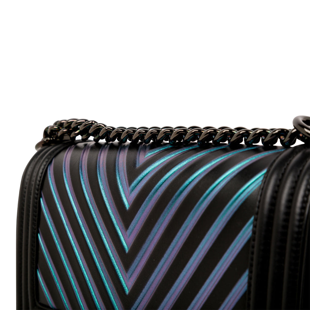 Chanel Iridescent Chevron Boy Bag - Medium