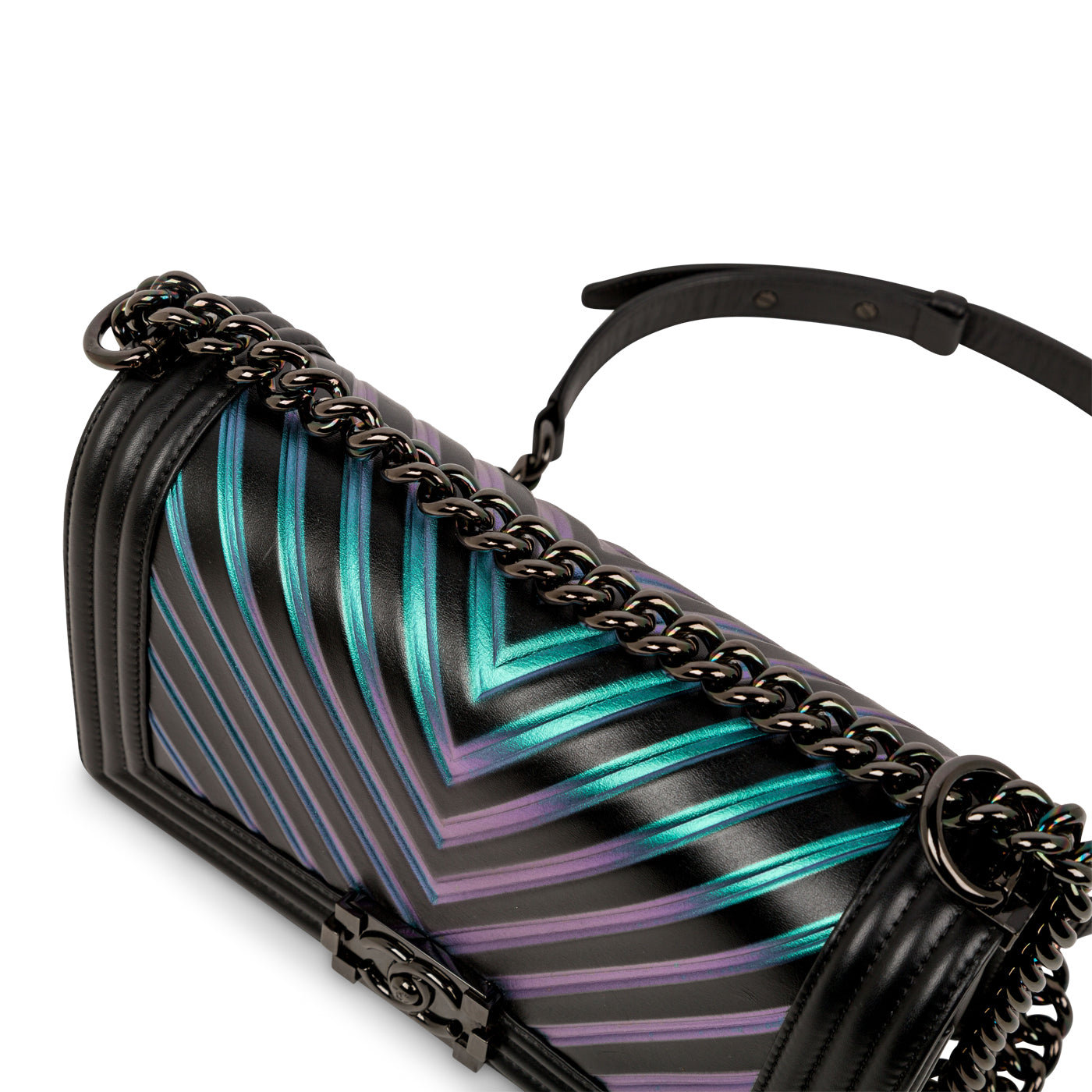 Chanel Iridescent Chevron Boy Bag - Medium