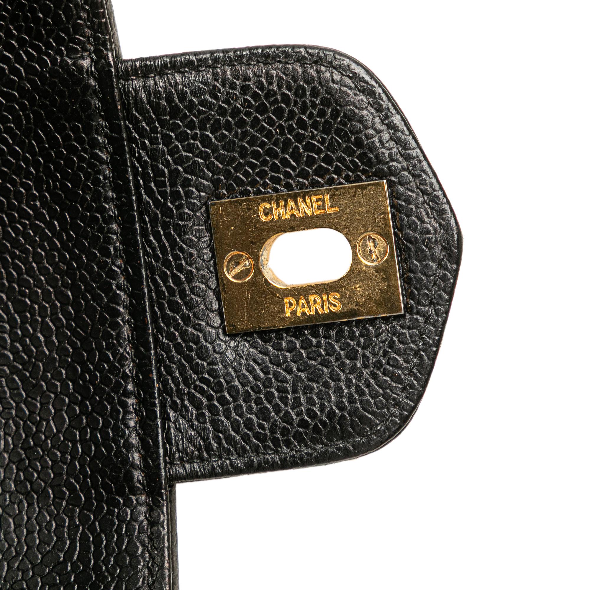 Chanel CC Chevron Caviar Turnlock Vanity Bag