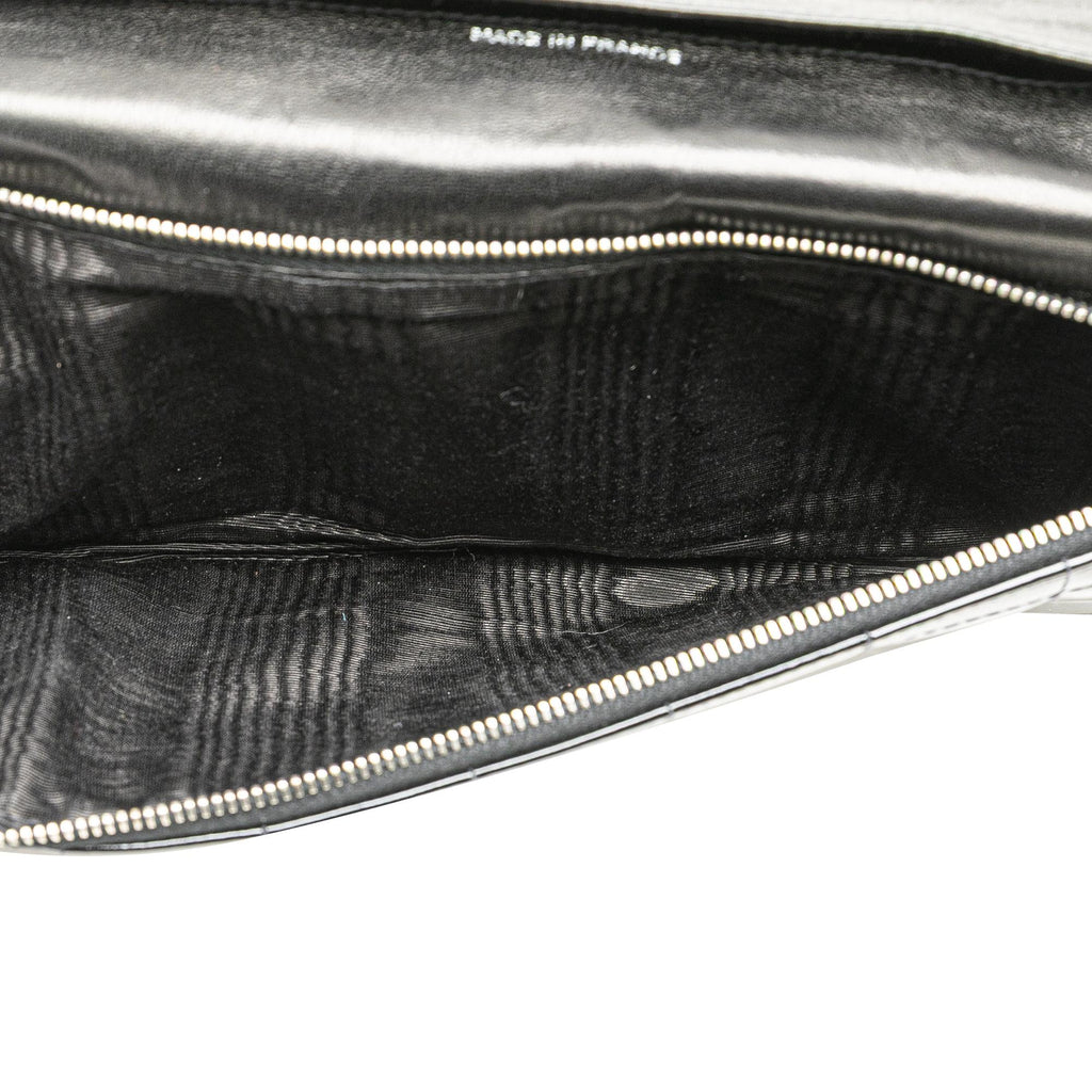 Chanel CC Chocolate Bar Patent Clutch on Chain