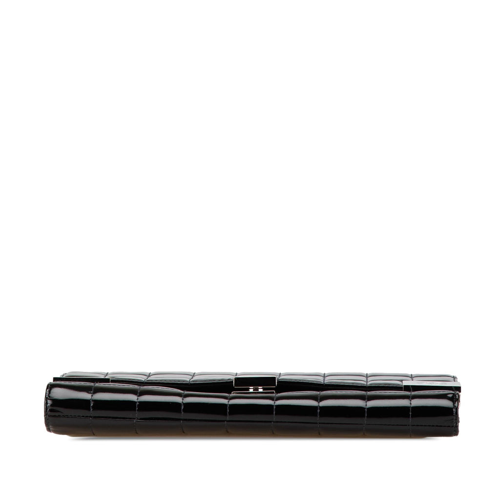 Chanel CC Chocolate Bar Patent Clutch on Chain