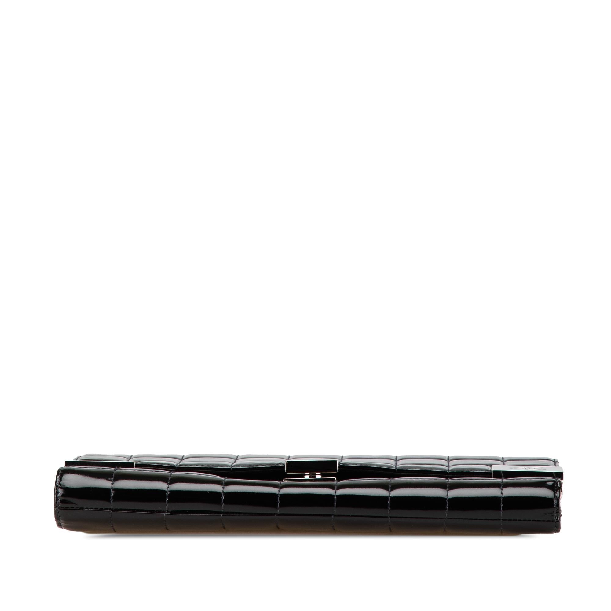 Chanel CC Chocolate Bar Patent Clutch on Chain