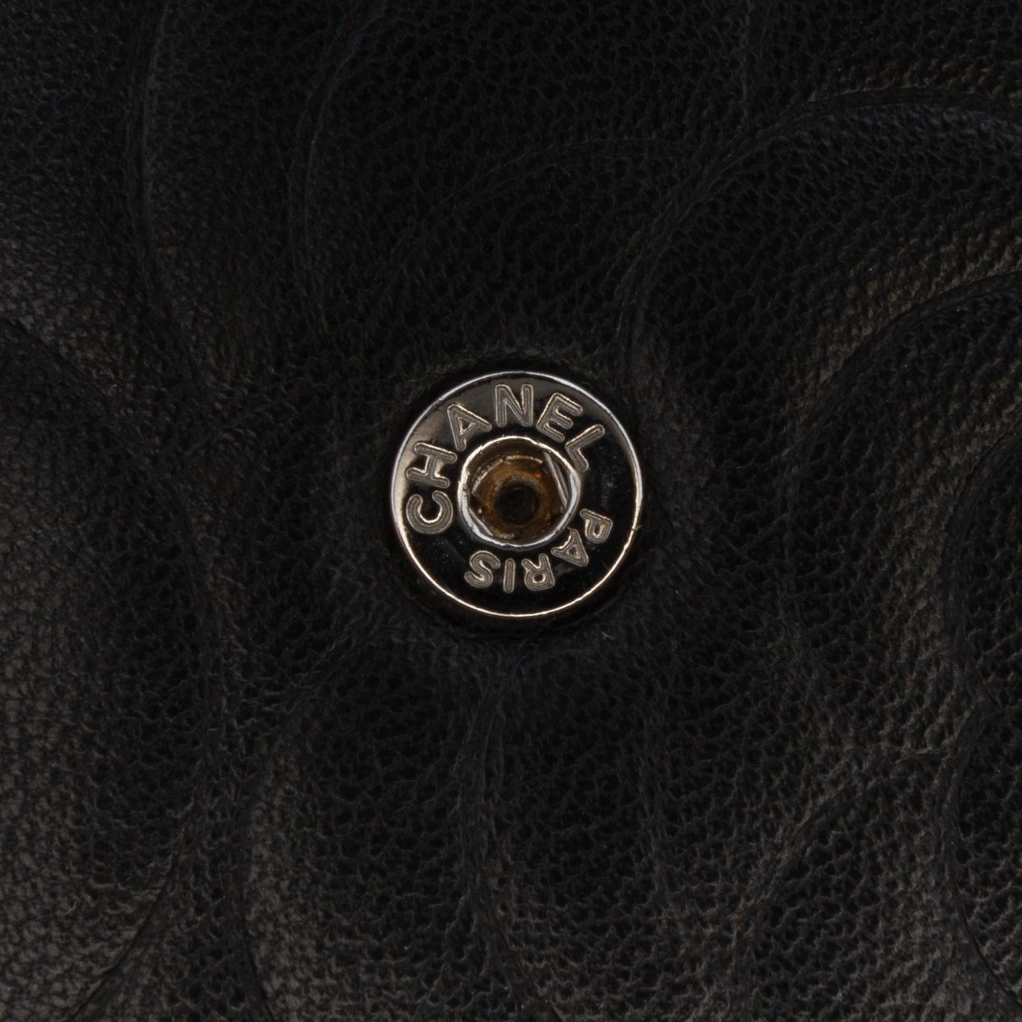 Chanel CC Embossed Lambskin Camellia Wallet On Chain