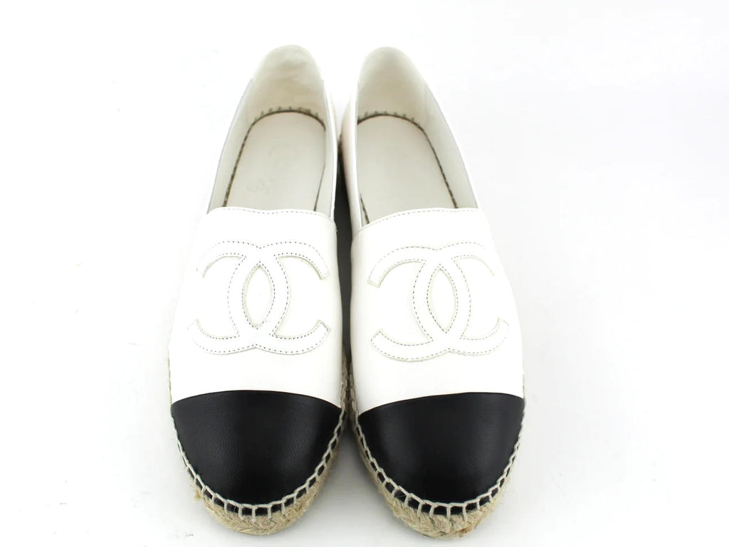 CHANEL CC LAMBSKIN LEATHER ESPADRILLES