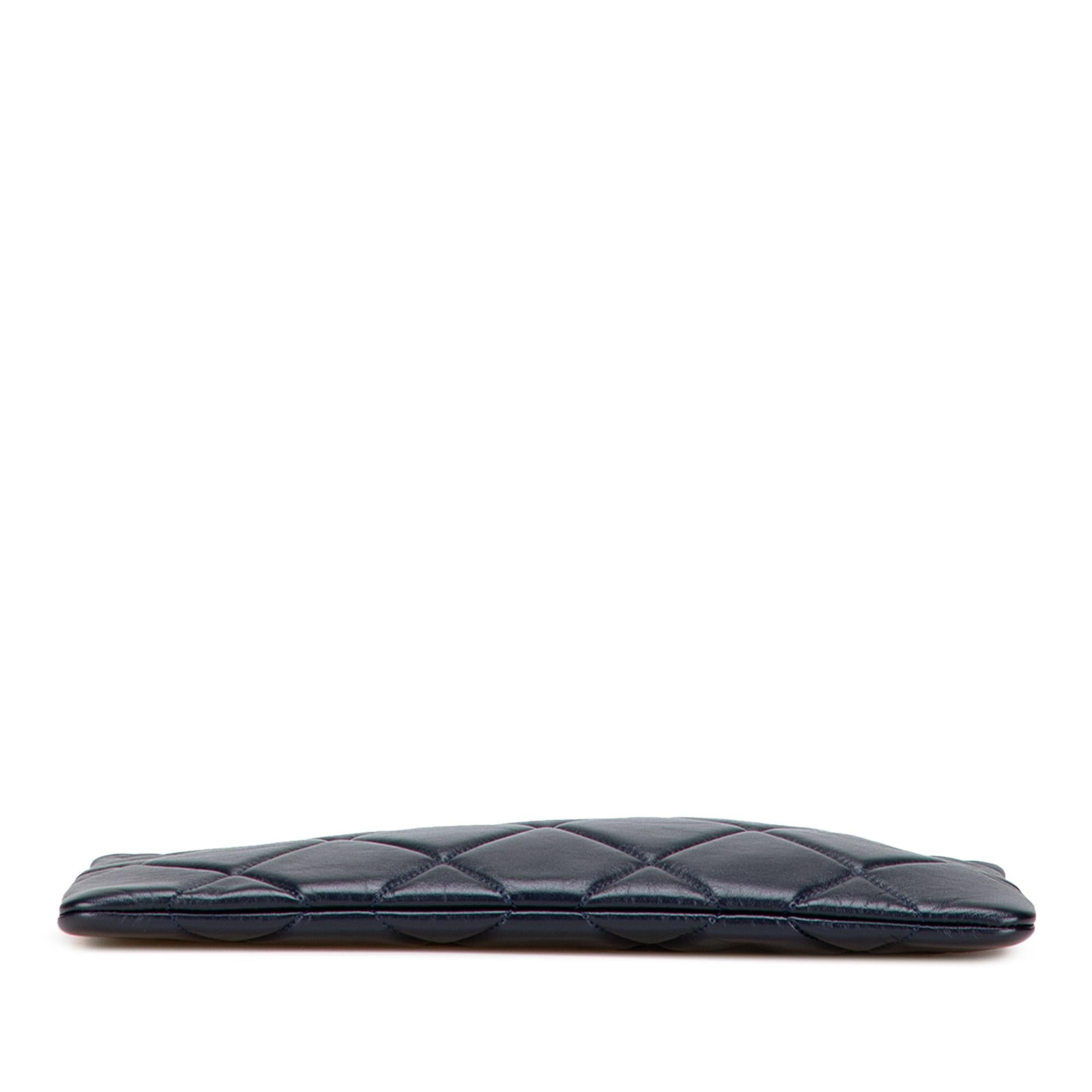 Chanel CC Large Quilted Lambskin O Case Clutch