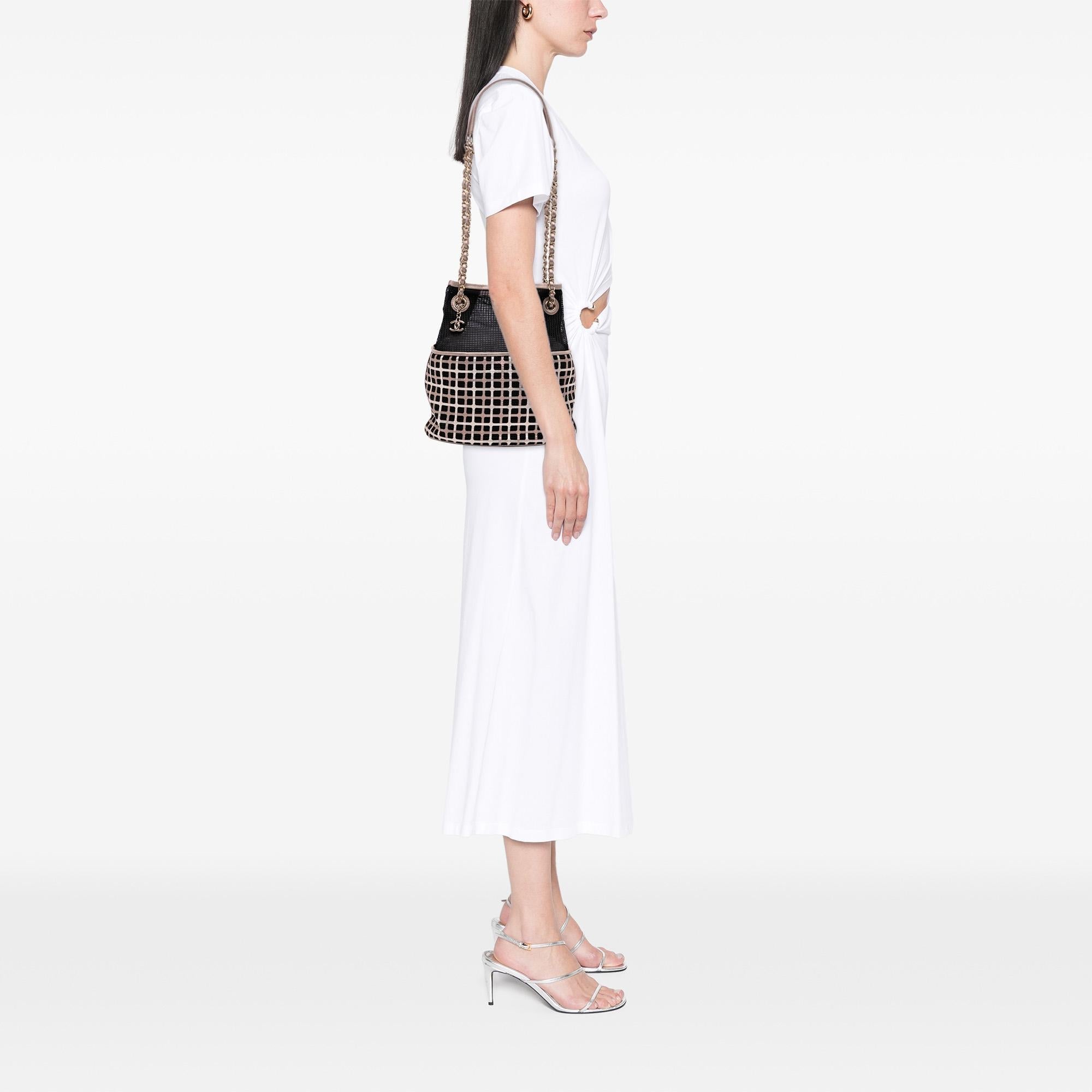 Chanel CC Mesh and Metallic Calfskin Bucket Bag