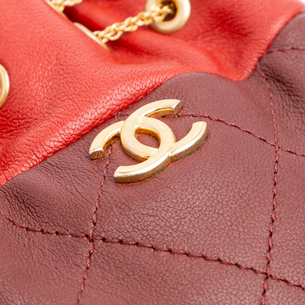 Chanel CC Quilted Calfskin Drawstring Bucket Bag