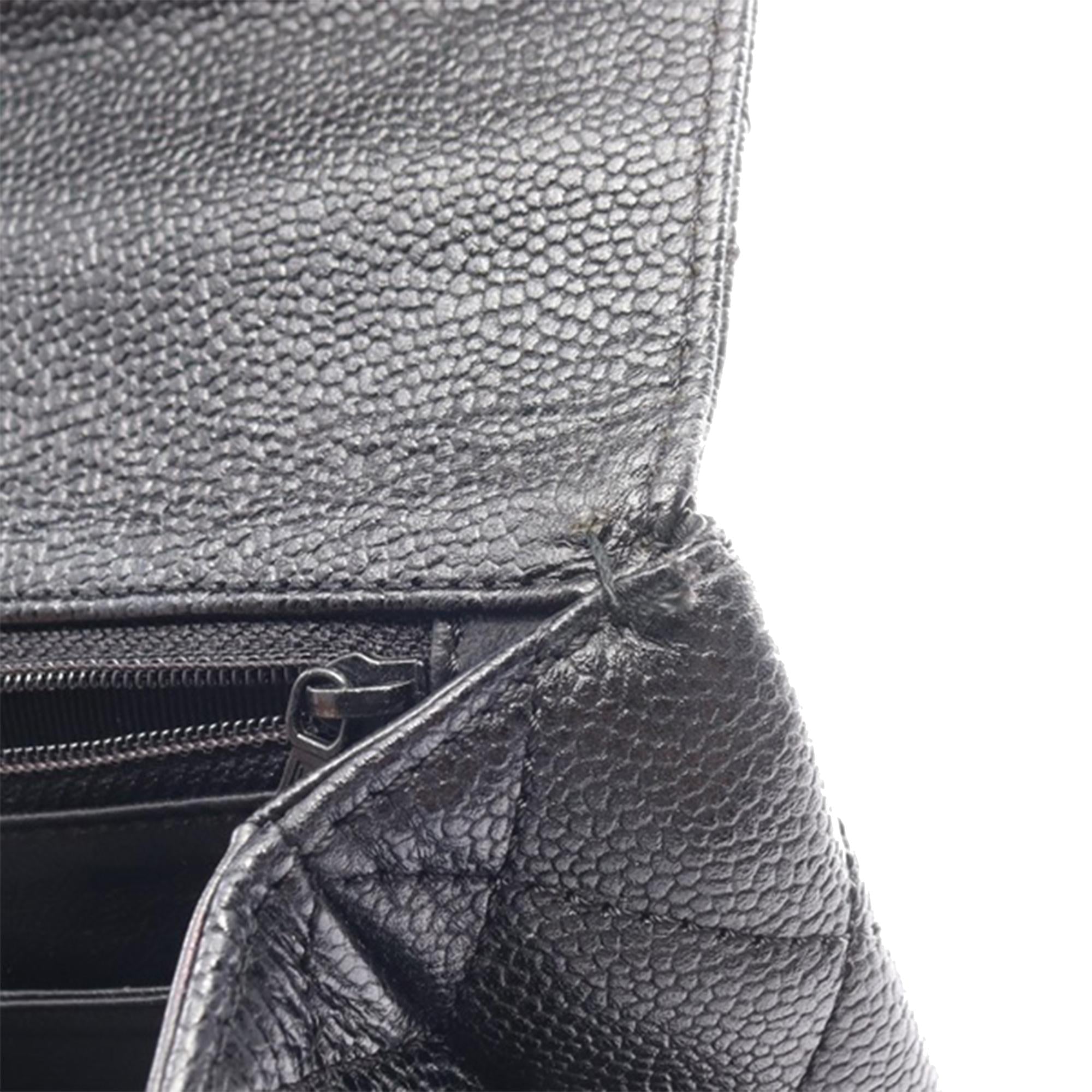 Chanel CC Quilted Caviar Kelly Top Handle Bag