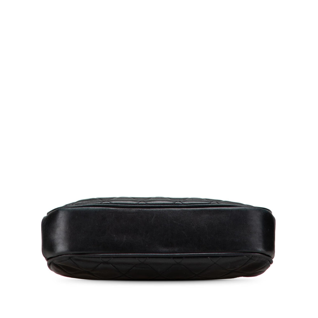 Chanel CC Quilted Lambskin Kiss Lock Frame Top Handle Bag