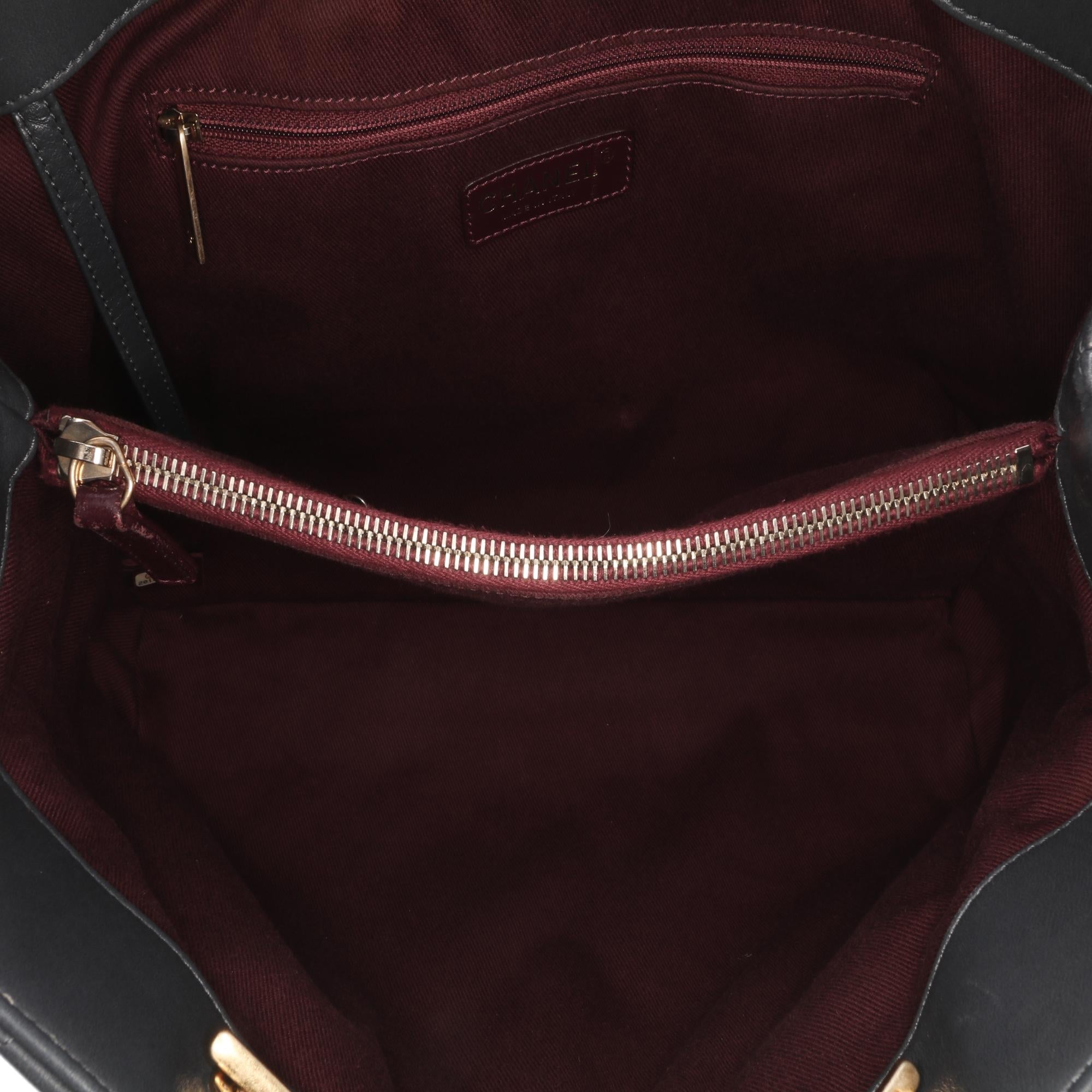Chanel CC Quilted Lambskin Pin Tuck Tote