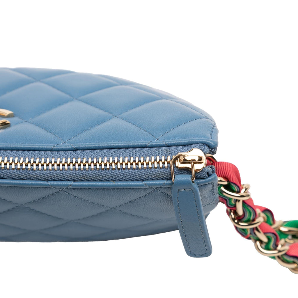 Chanel CC Quilted Lambskin Ribbon Clutch