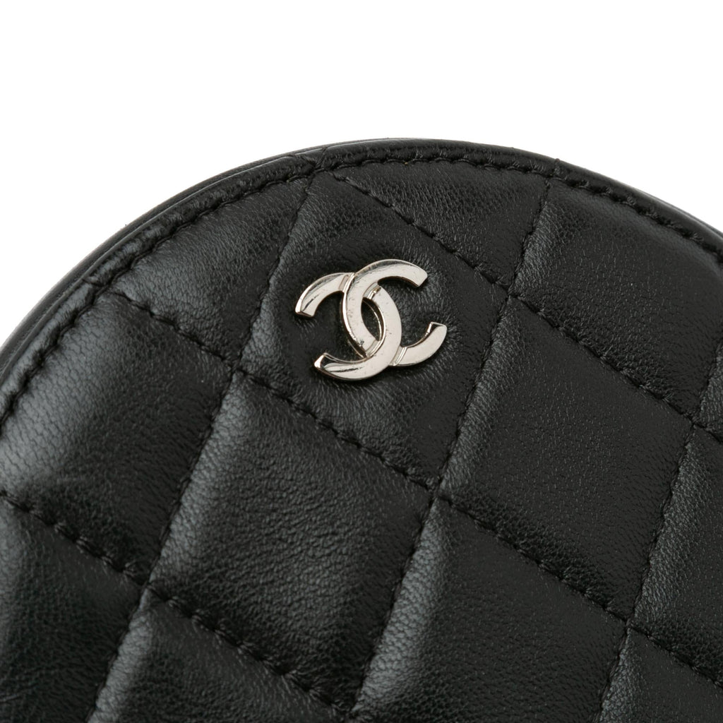 Chanel CC Quilted Lambskin Round Clutch with Chain