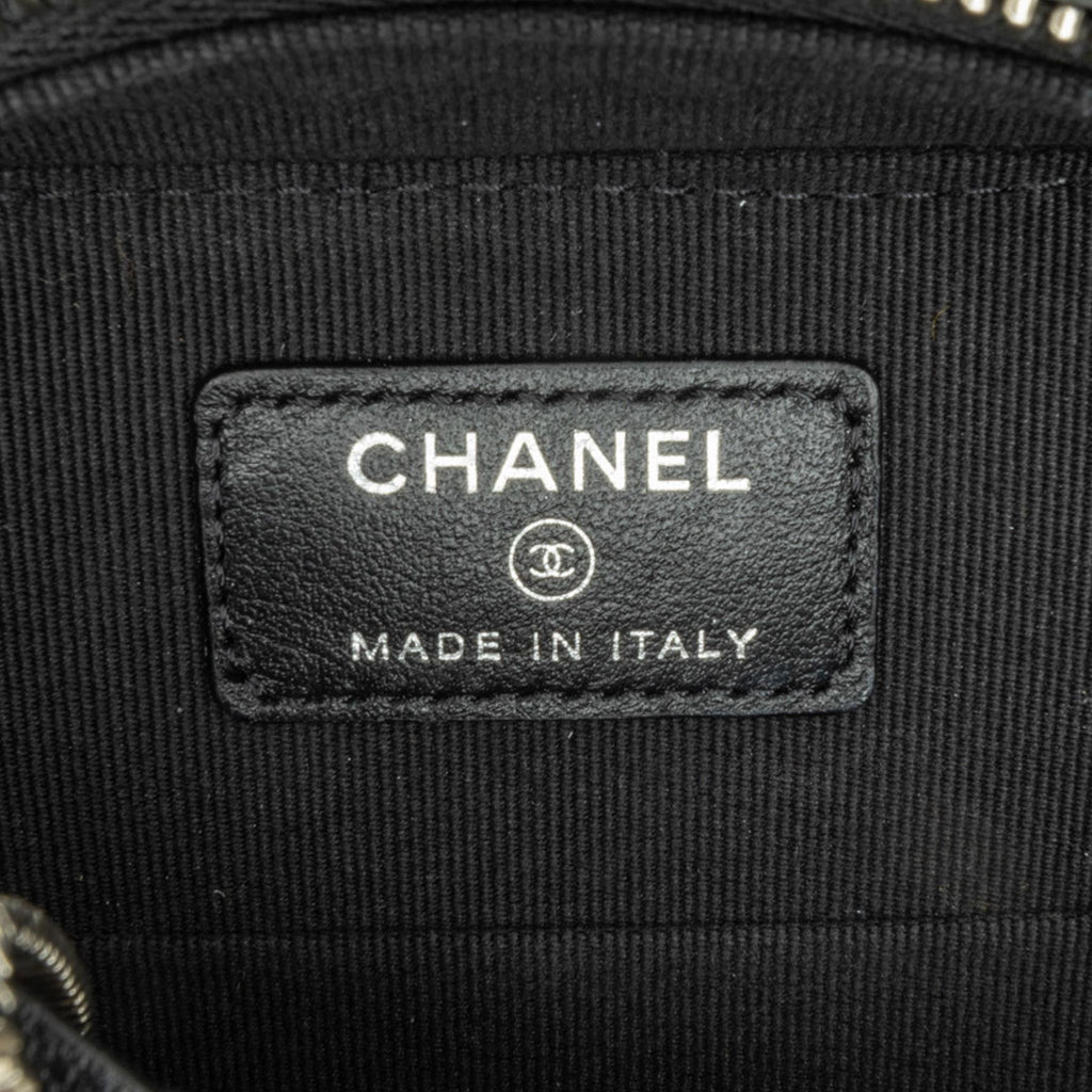 Chanel CC Quilted Patent Clutch With Chain