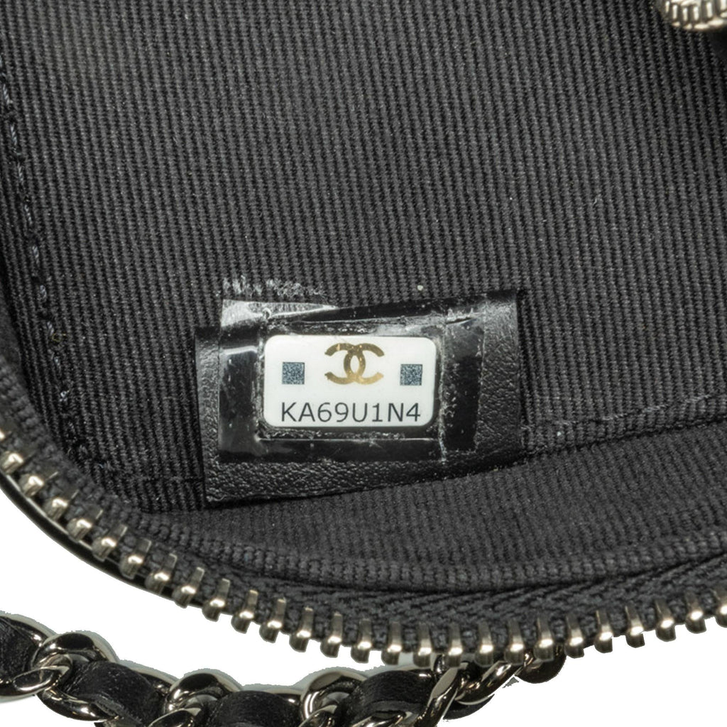 Chanel CC Quilted Patent Diamond Resin Clutch With Chain