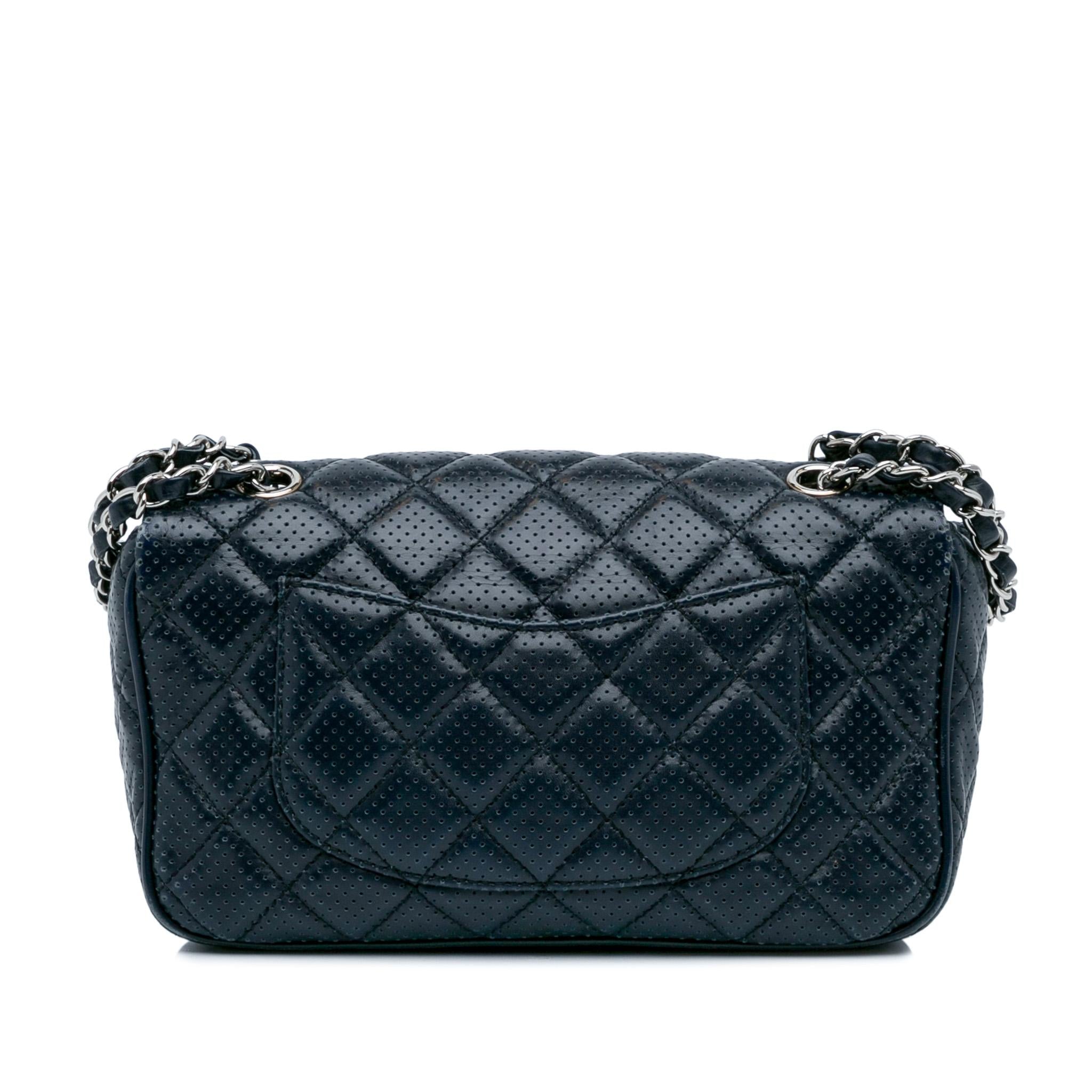 Chanel CC Quilted Perforated Lambskin Single Flap